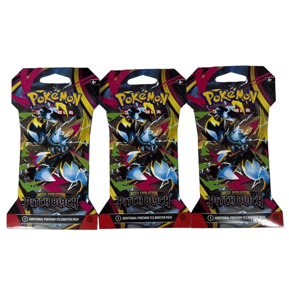 Pokémon Mega Evolution: Pitch Black Booster 3x Packs Bundle – Factory Sealed